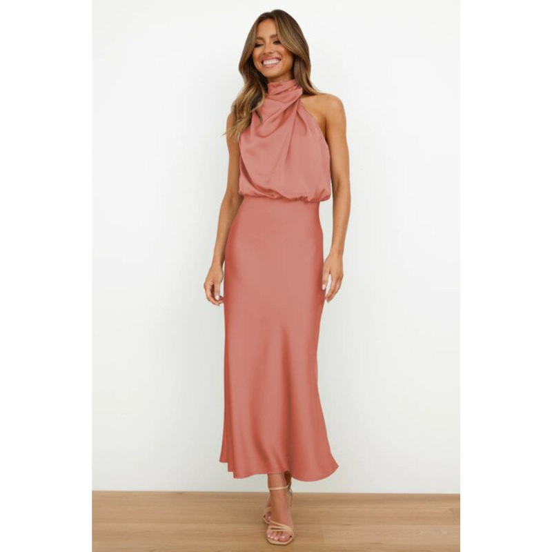 Zelestia | Women’s Halter Evening Midi Dress