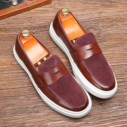 Zarven | Men’s Minimalist Leather & Suede Loafers