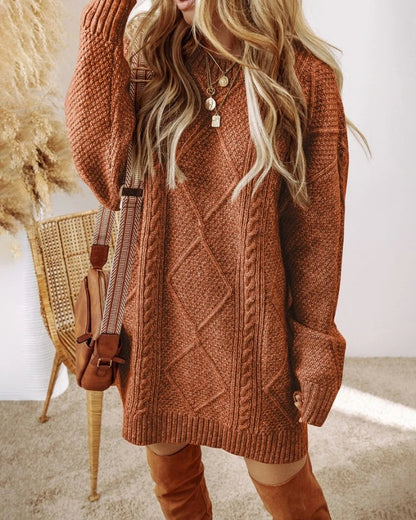 Sylvette | Oversized Cable Knit Sweater Dress