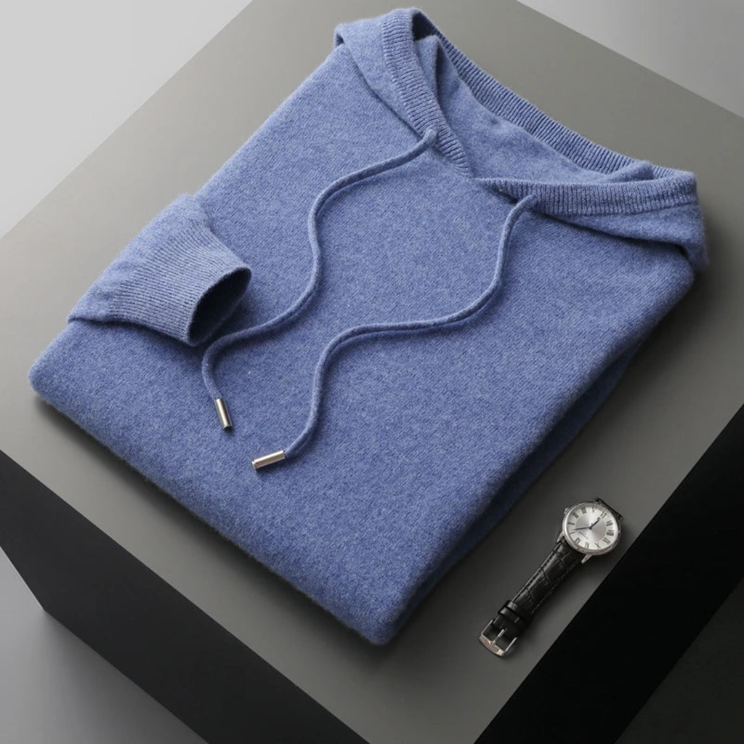 Alveric | Men’s Pure Cashmere Hooded Jumper