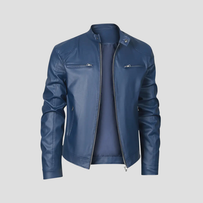 Thornfield | Men’s Slim-Fit Leather Biker Jacket