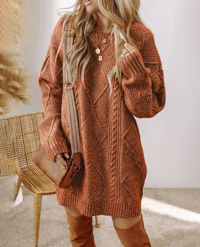 Sylvette | Oversized Cable Knit Sweater Dress