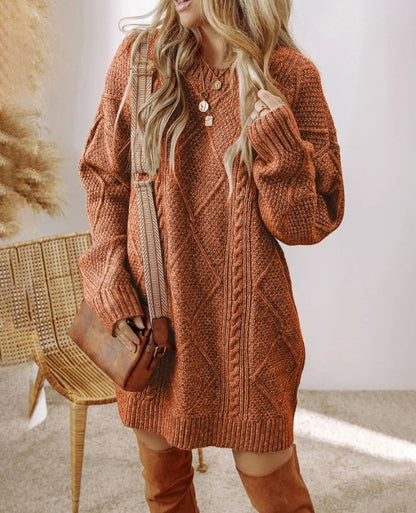 Sylvette | Oversized Cable Knit Sweater Dress