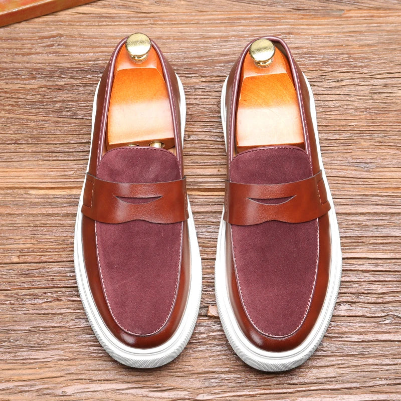 Zarven | Men’s Minimalist Leather & Suede Loafers