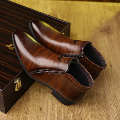 Cyran | Men’s Zippered Vegan Leather Boots