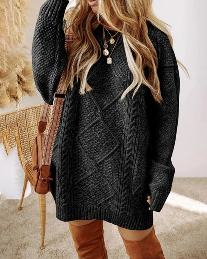 Sylvette | Oversized Cable Knit Sweater Dress