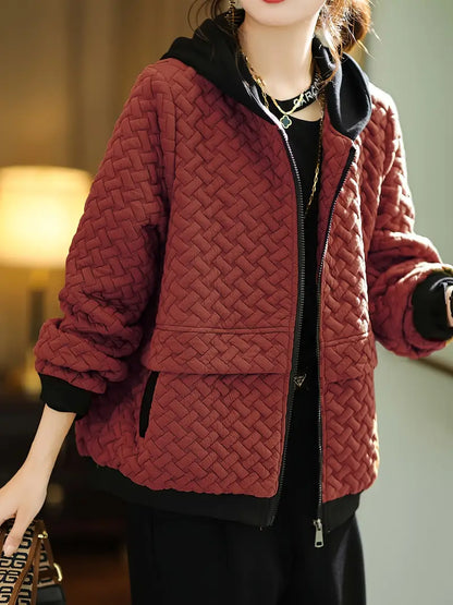 Selvyn | Women’s Basketweave Zip-Up Jacket
