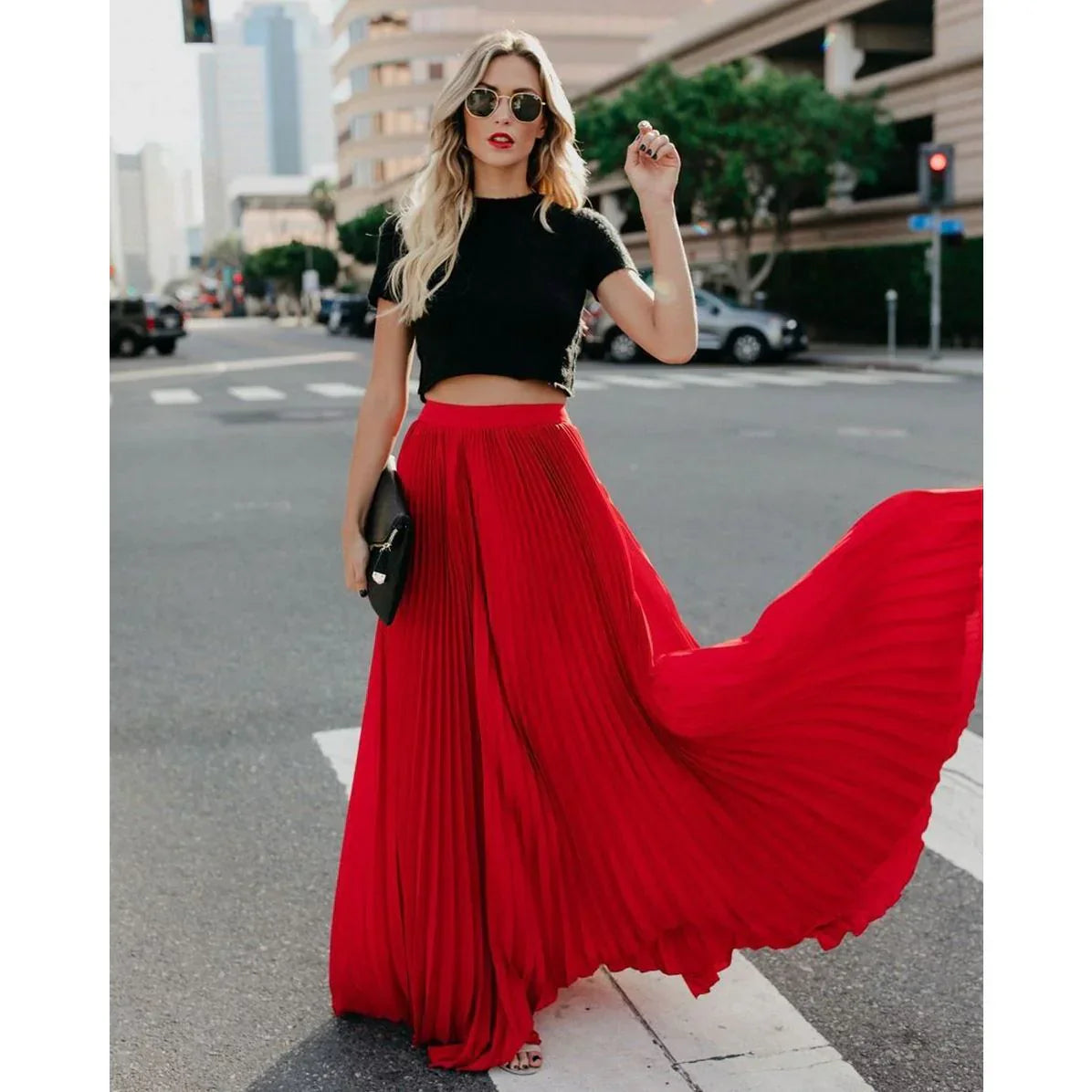 Alexandria | Women’s Pleated Maxi Skirt