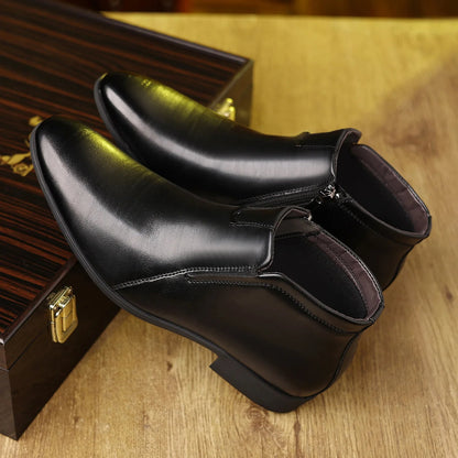 Cyran | Men’s Zippered Vegan Leather Boots