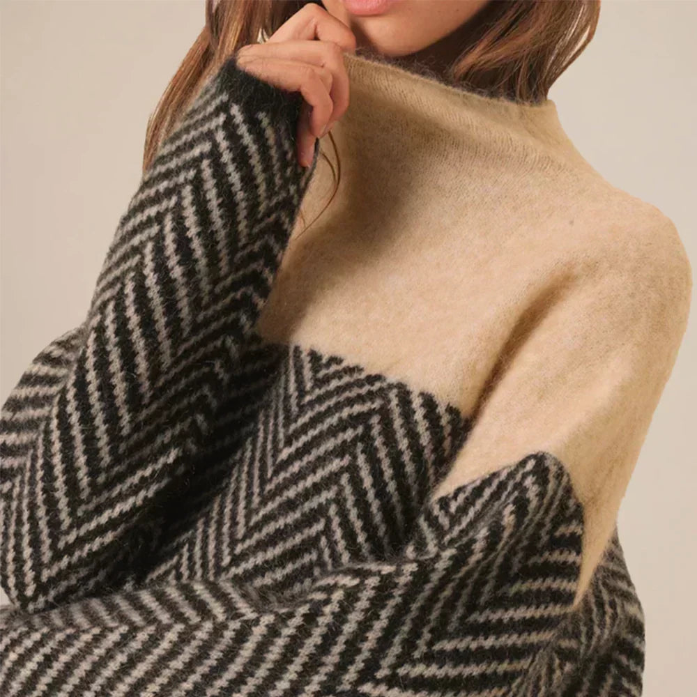 Xandra | Women’s Herringbone-Pattern Knit Sweater