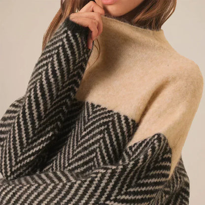 Xandra | Women’s Herringbone-Pattern Knit Sweater