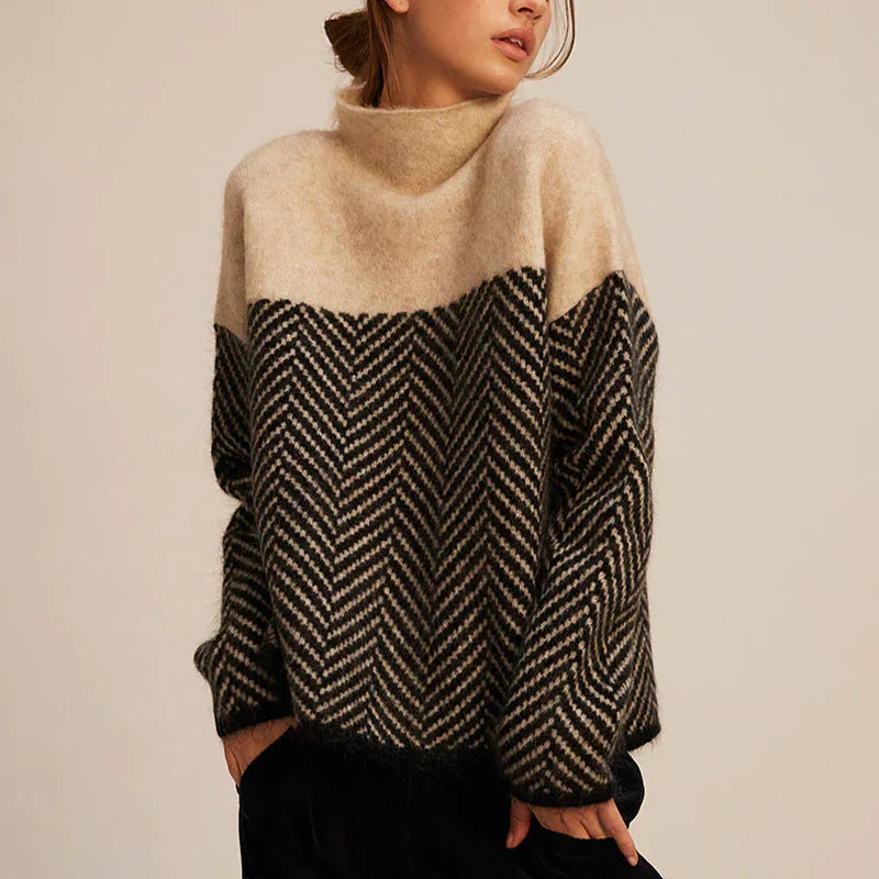 Xandra | Women’s Herringbone-Pattern Knit Sweater