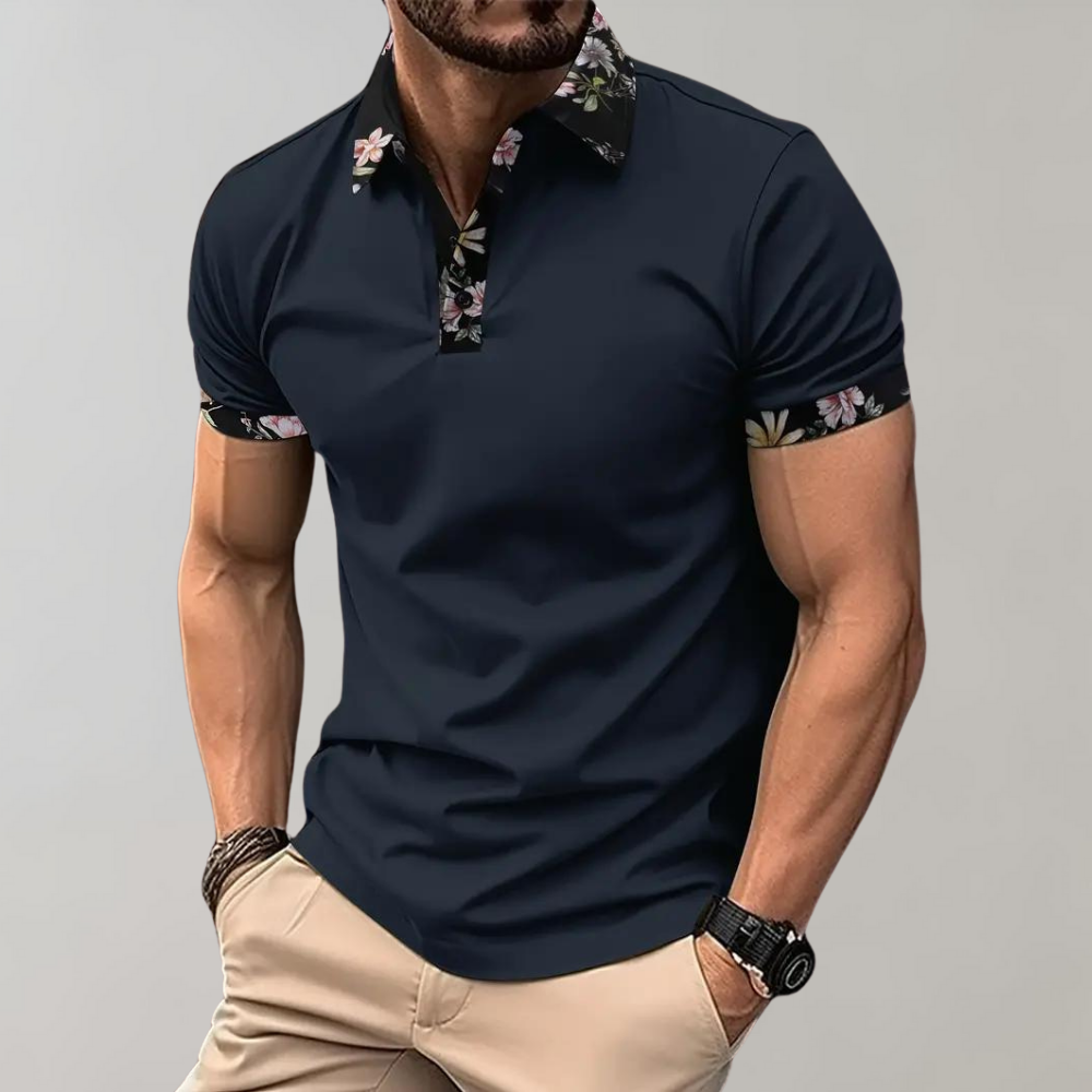 Tristan | Men’s Printed Collar Polo Shirt
