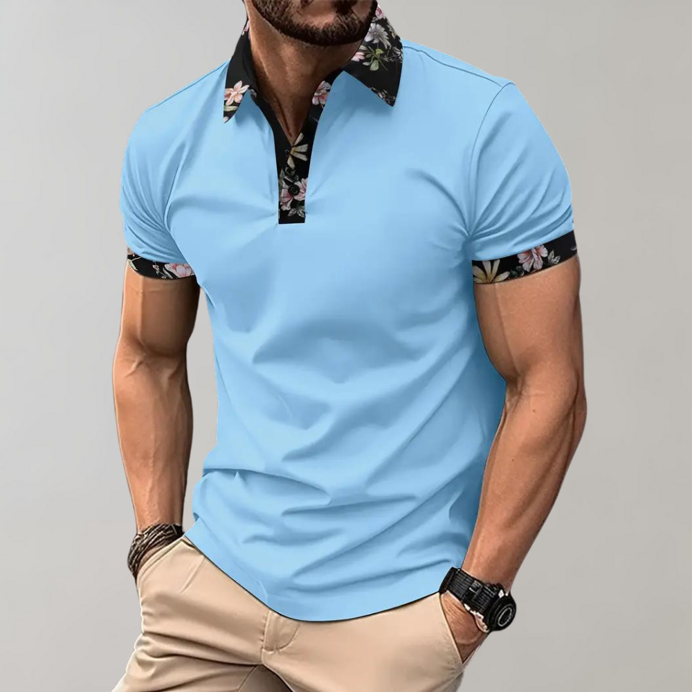 Tristan | Men’s Printed Collar Polo Shirt