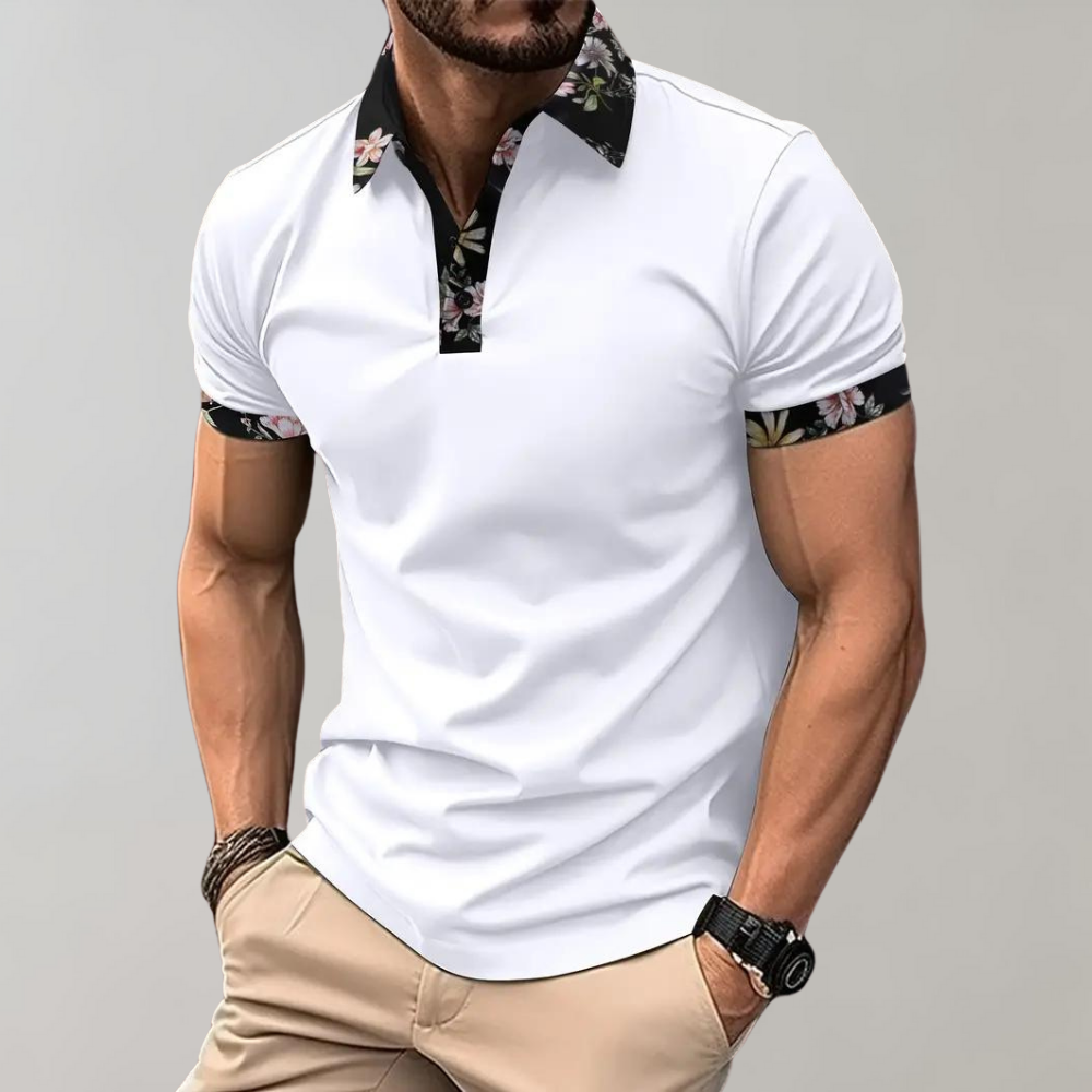 Tristan | Men’s Printed Collar Polo Shirt