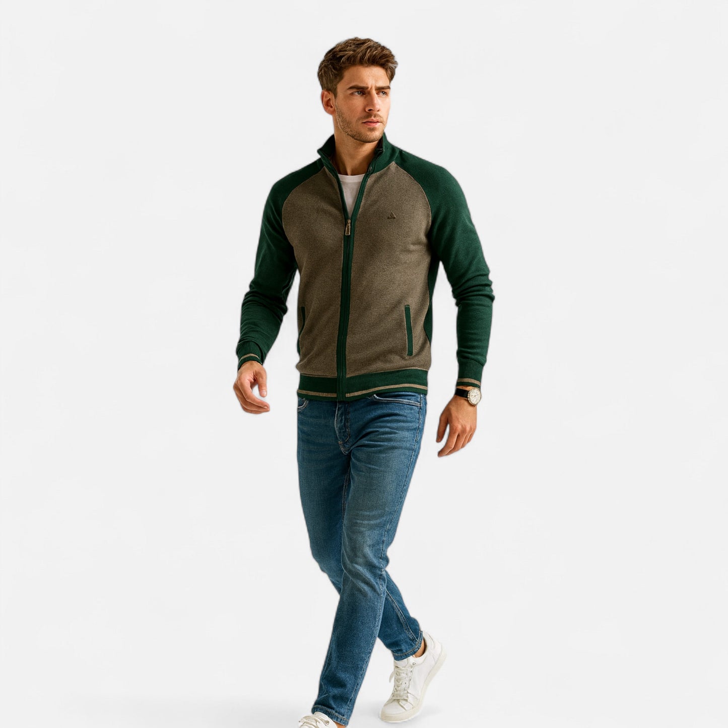 Corven | Men’s Cotton Zipped Sweater