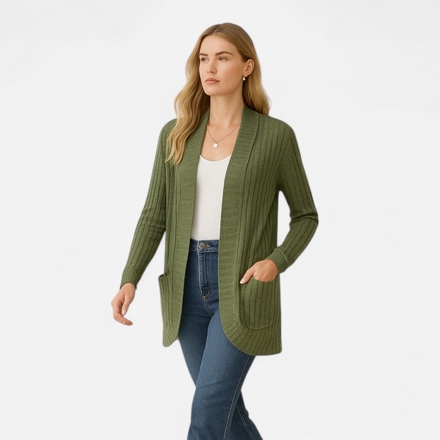 Valentis | Women’s Knit Cardigan with Ribbed Detail