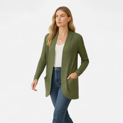 Valentis | Women’s Knit Cardigan with Ribbed Detail