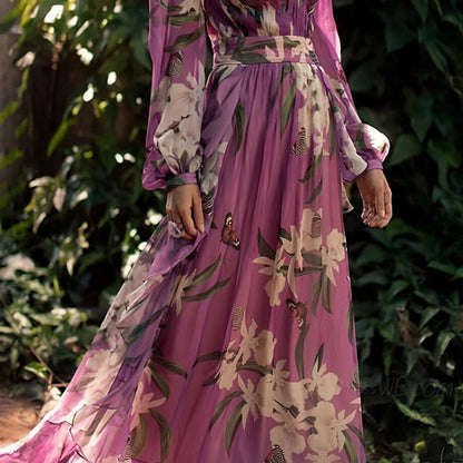 Alma | Women’s Floral Chiffon Maxi Dress