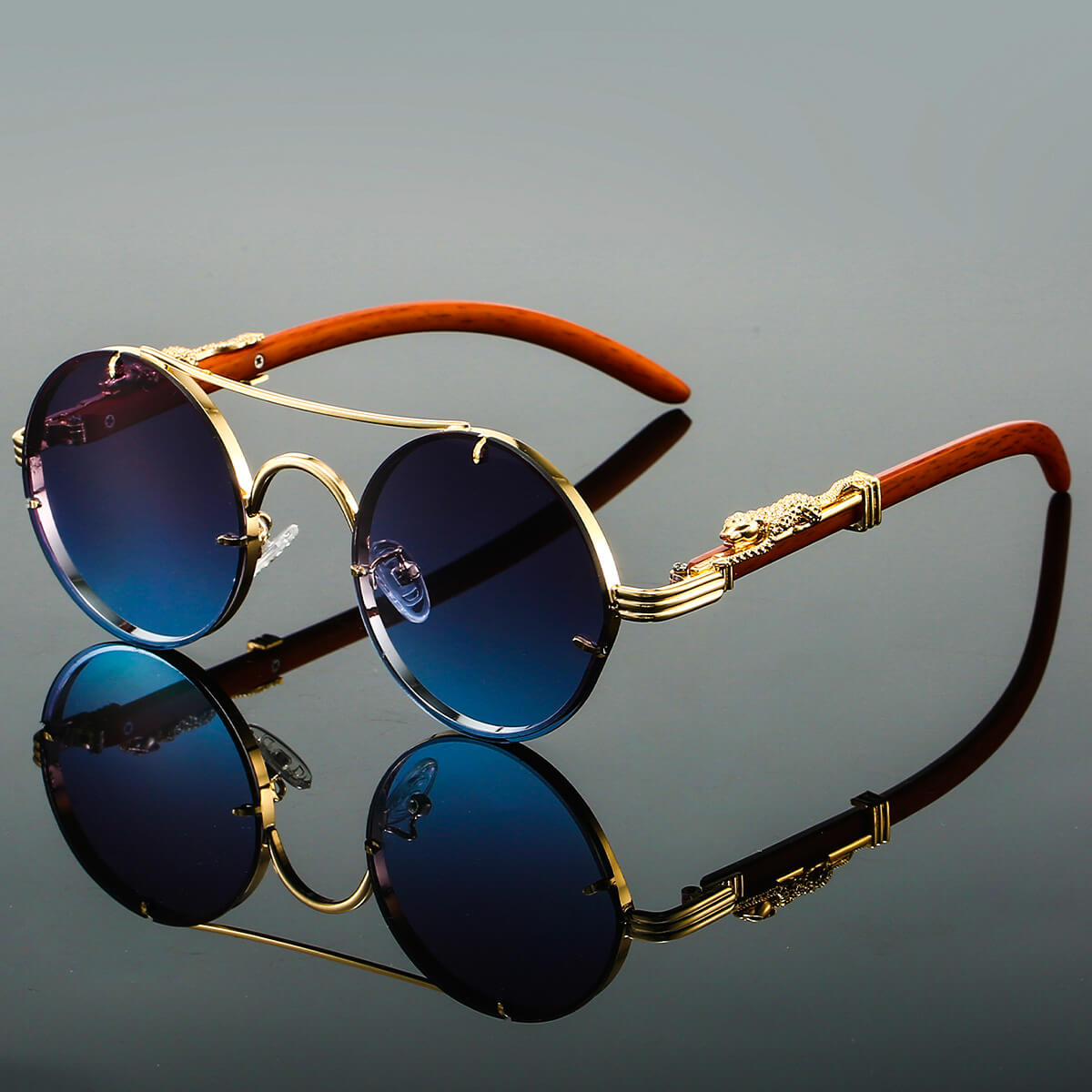 Aldo | Men’s Retro Oval Metal Sunglasses