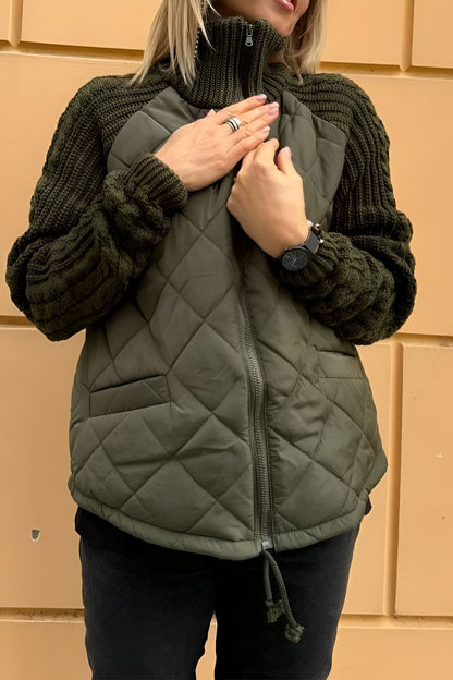 Sutton | Women’s Patchwork Knit Zip Jacket