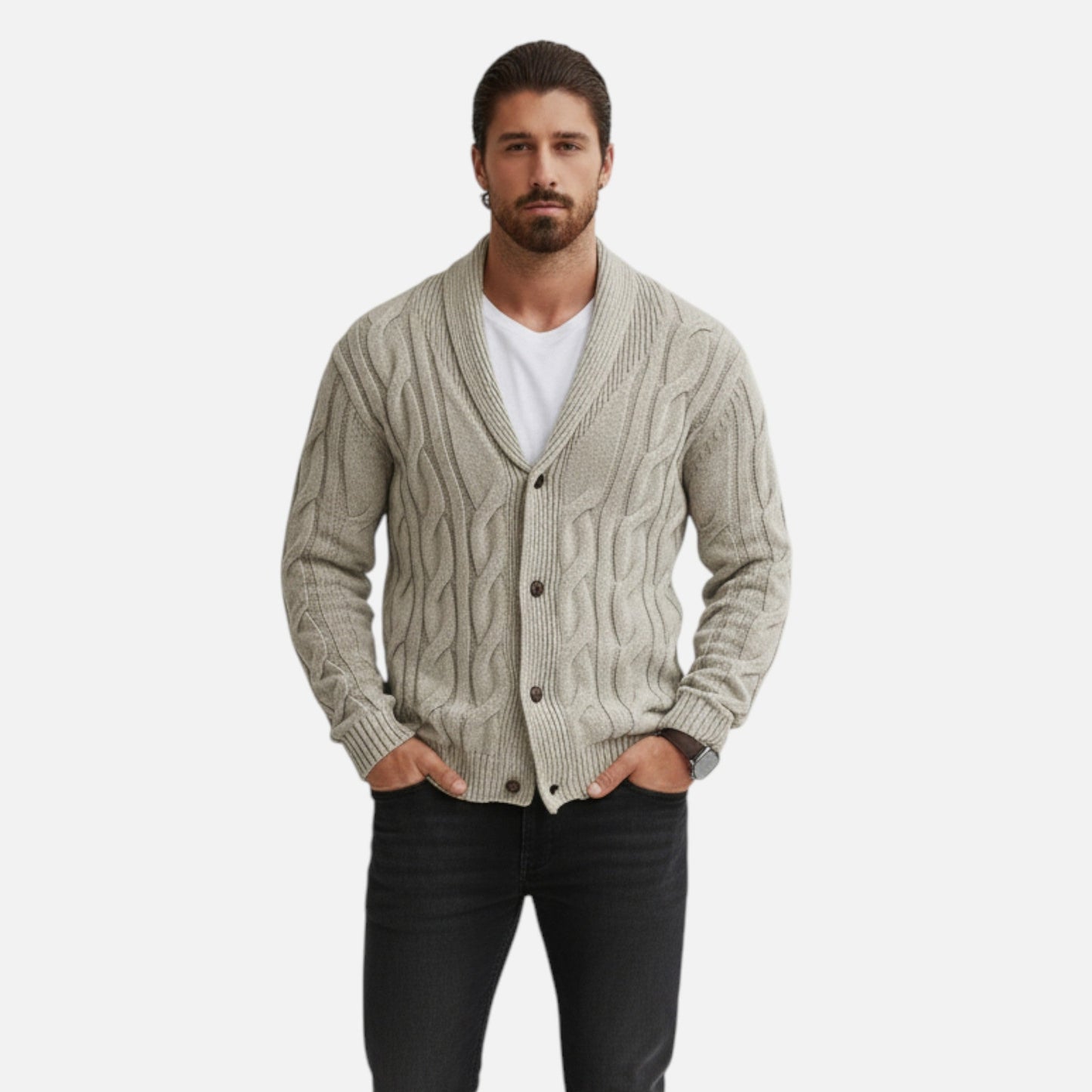 Tavaro | Men’s Geometric Knit Cardigan