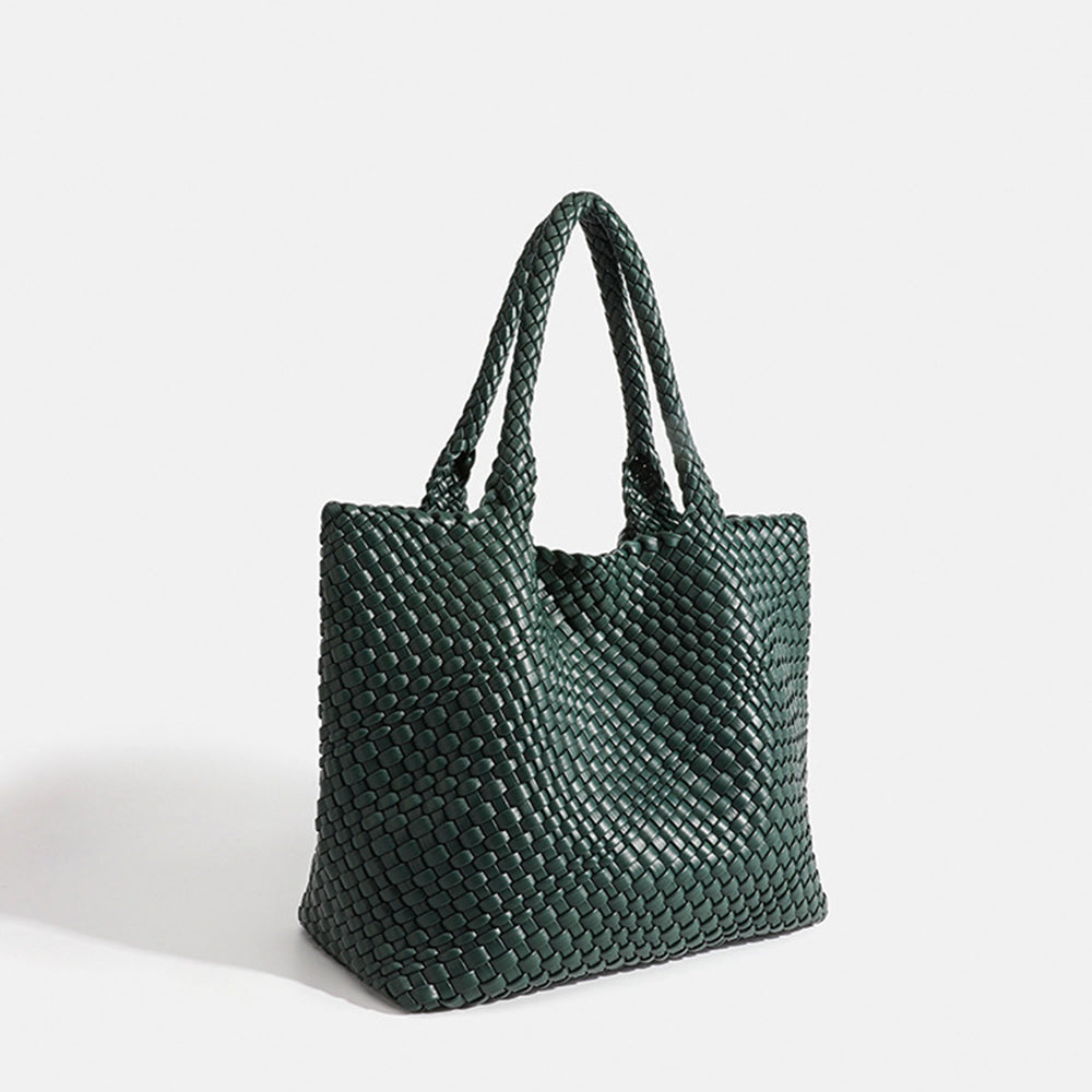Valerie Woven Luxe Tote | Vegan Leather Statement Handbag