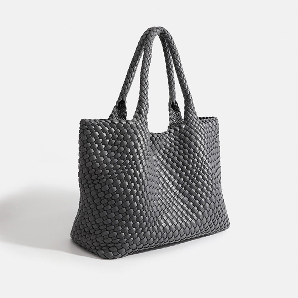 Valerie Woven Luxe Tote | Vegan Leather Statement Handbag