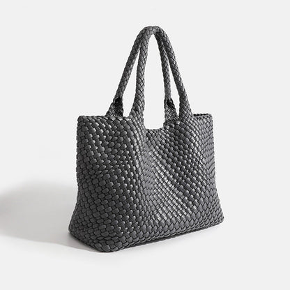 Valerie Woven Luxe Tote | Vegan Leather Statement Handbag