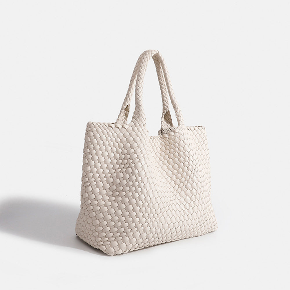 Valerie Woven Luxe Tote | Vegan Leather Statement Handbag