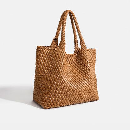 Valerie Woven Luxe Tote | Vegan Leather Statement Handbag
