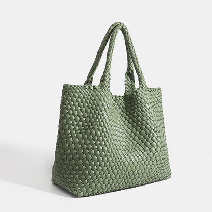 Valerie Woven Luxe Tote | Vegan Leather Statement Handbag