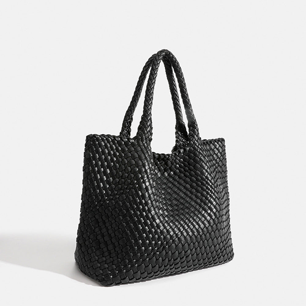 Valerie Woven Luxe Tote | Vegan Leather Statement Handbag