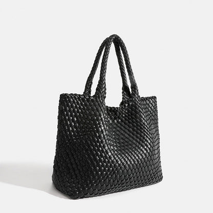 Valerie Woven Luxe Tote | Vegan Leather Statement Handbag