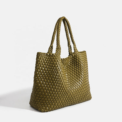Valerie Woven Luxe Tote | Vegan Leather Statement Handbag