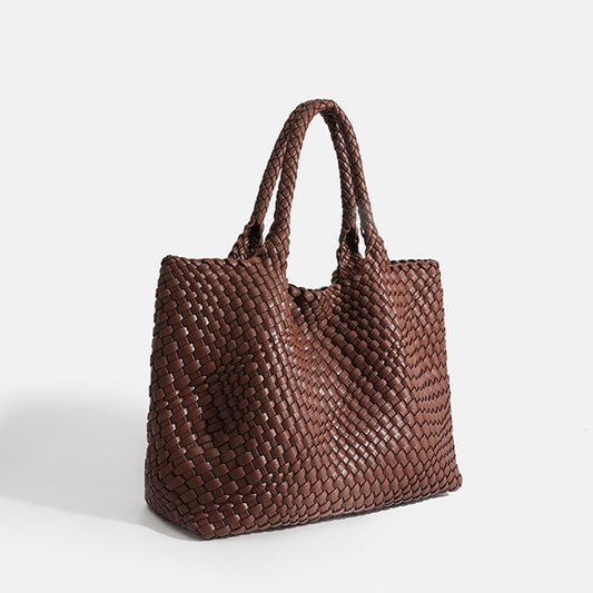 Valerie Woven Luxe Tote | Vegan Leather Statement Handbag
