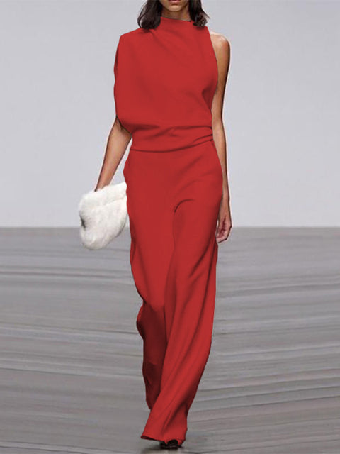 Therea | Women’s Sleeveless Round‑Neck Wide‑Leg Overall