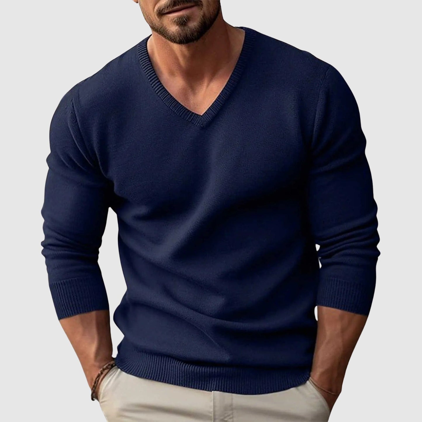 Adriel | Men’s Nordic Crest V-Neck Sweater