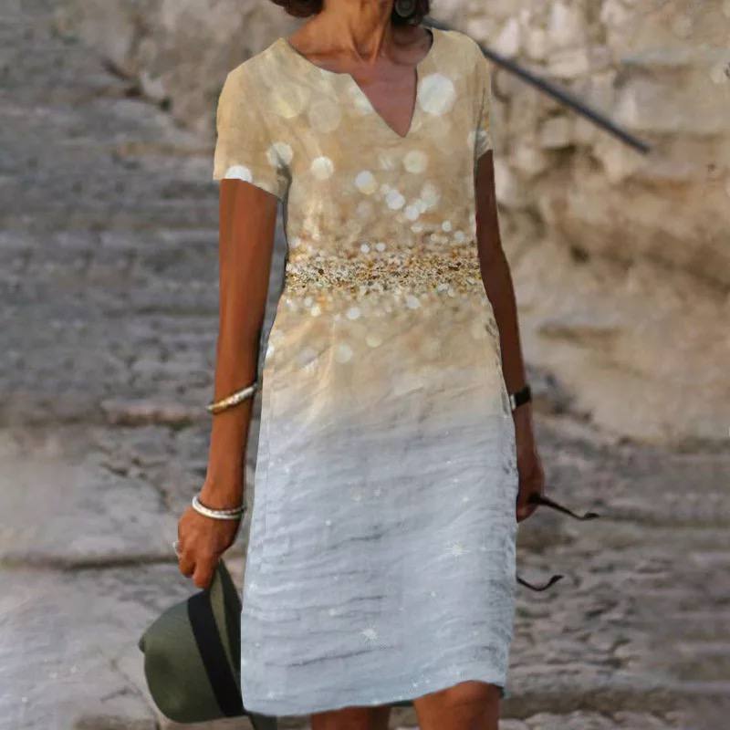 Blossom Aura | Women’s Short-Sleeve Floral Summer Dress