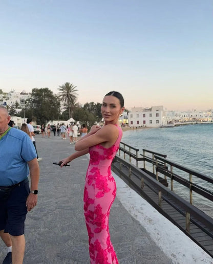 Dakota | Women’s Floral Print Fitted Maxi Dress