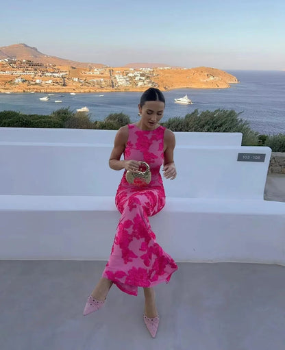 Dakota | Women’s Floral Print Fitted Maxi Dress