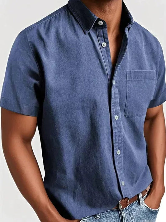 Simon | Men’s Short Sleeve Tailored Button-Down Shirt