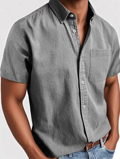 Simon | Men’s Short Sleeve Tailored Button-Down Shirt