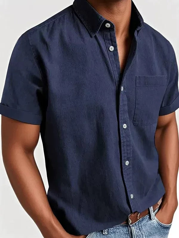 Simon | Men’s Short Sleeve Tailored Button-Down Shirt