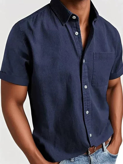 Simon | Men’s Short Sleeve Tailored Button-Down Shirt