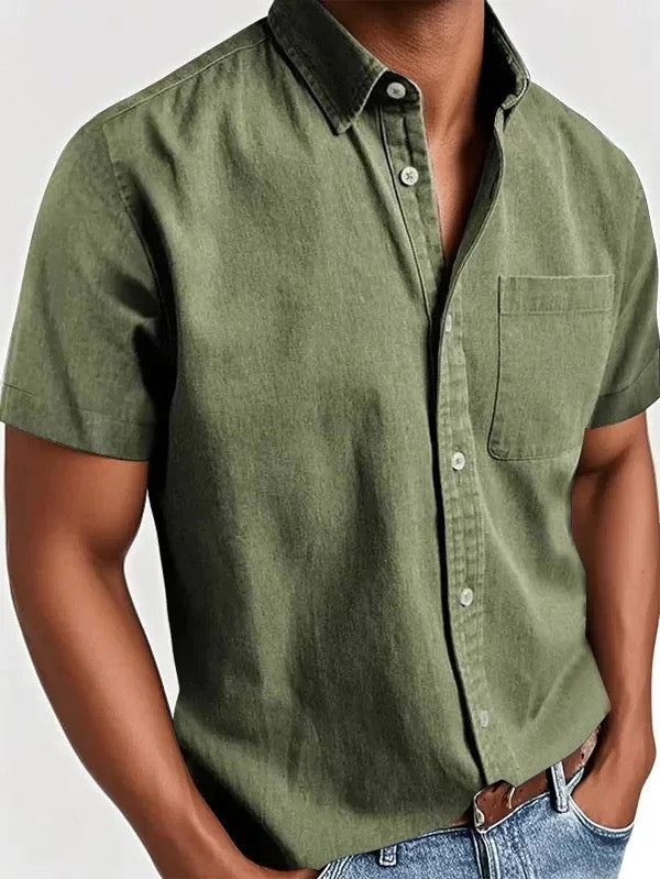 Simon | Men’s Short Sleeve Tailored Button-Down Shirt