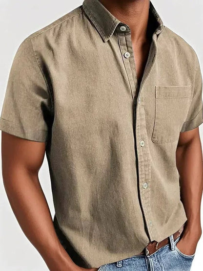 Simon | Men’s Short Sleeve Tailored Button-Down Shirt