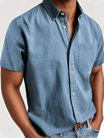 Simon | Men’s Short Sleeve Tailored Button-Down Shirt