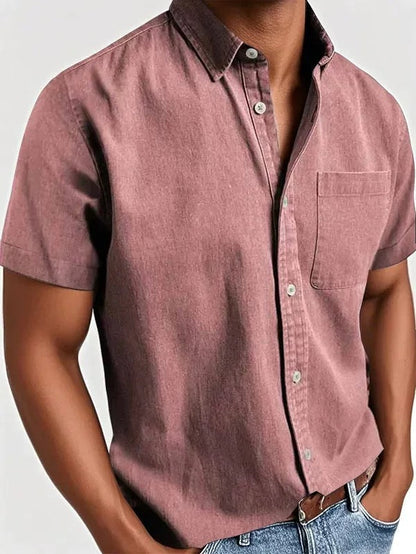 Simon | Men’s Short Sleeve Tailored Button-Down Shirt