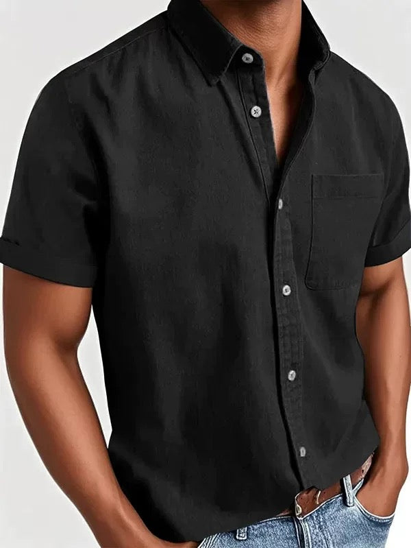 Simon | Men’s Short Sleeve Tailored Button-Down Shirt